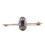 Antique sapphire set rose gold brooch