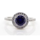 Sterling silver and blue gemstone ring