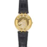 Diamond and ruby set 18ct yellow gold watch