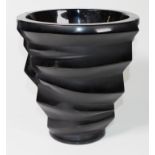 Large Lalique black glass 'Dixie' vase