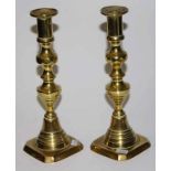 Antique pair brass candlesticks