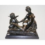 20th century French bronze figural group