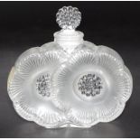 Lalique"Deux Fleurs"frosted crystal perfume bottle
