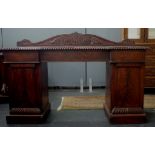 William IV mahogany pedestal sideboard