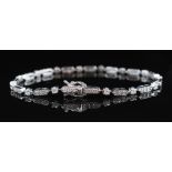 Diamond and 18ct white gold line bracelet