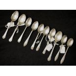 Ten assorted sterling silver teaspoons