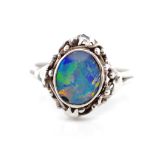 Australian Art & Crafts opal doublet ring