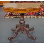 Victorian walnut card table