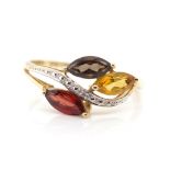 Multi gemstone 9ct gold ring