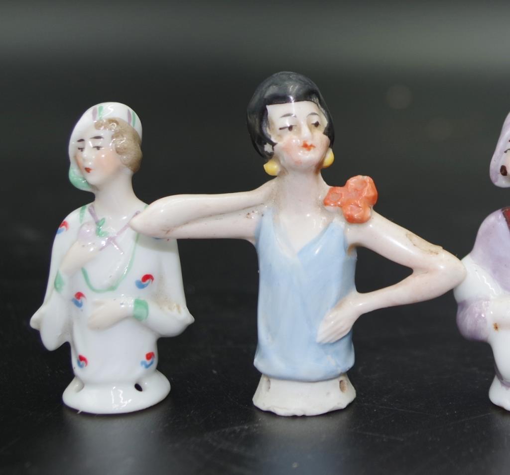 Five small German half dolls in 1920's dress - Image 2 of 5