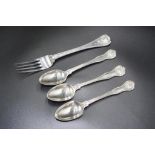 Three early Victorian sterling silver teaspoons