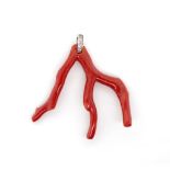 Italian red branch coral pendant