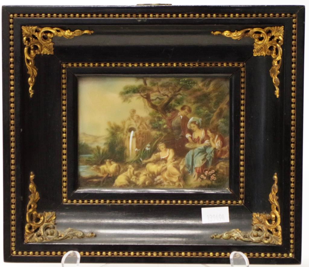 Antique framed classical scene