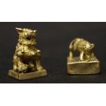Two Chinese gilt metal seals