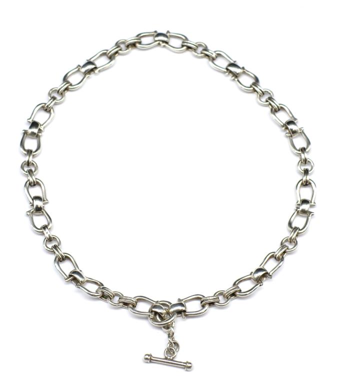 Sterling silver horses bit chain necklace - Image 2 of 2