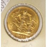 1901 Queen Victoria gold half sovereign