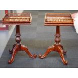 Two gallery top lamp tables