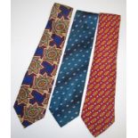Three various French men's silk ties
