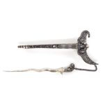 Indonesian Kris silver dagger brooch