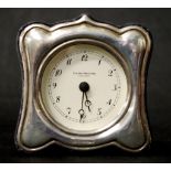 Sterling silver quartz bedside clock