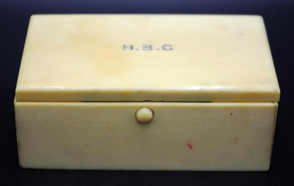 Antique ivory razor box