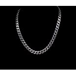 A heavy sterling silver Cuban link chain necklace