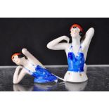Two art deco German ceramic half dolls
