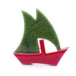 Lea Stein sailing boat brooch