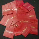 Fourteen original Cartier merchandising shop bags