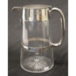 Hardy Brothers silver plate & cut glass water jug