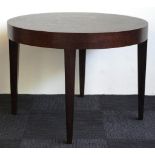 WITHDRAWN round wooden wine table