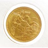 Australian 1915 half gold sovereign coin