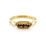 18ct yellow gold and sapphire three stone ring
