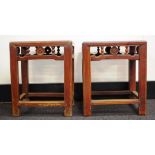 Good Pair Chinese hardwood occasional tables