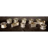 Collection eleven vintage silver napkin rings