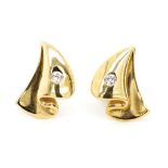 9ct yellow gold sail boat stud earrings