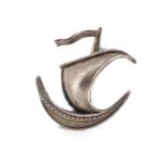 Mid Century Norwegian Viking long ship brooch