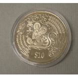 1996 Singapore Lunar Rat $10 UNC coin