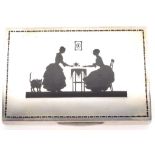 Sterling silver and enamel silhouette box