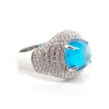 Sterling silver and blue gemstone ring