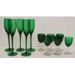 11 green colour wine glasses