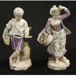 Pair Continental ceramic figures
