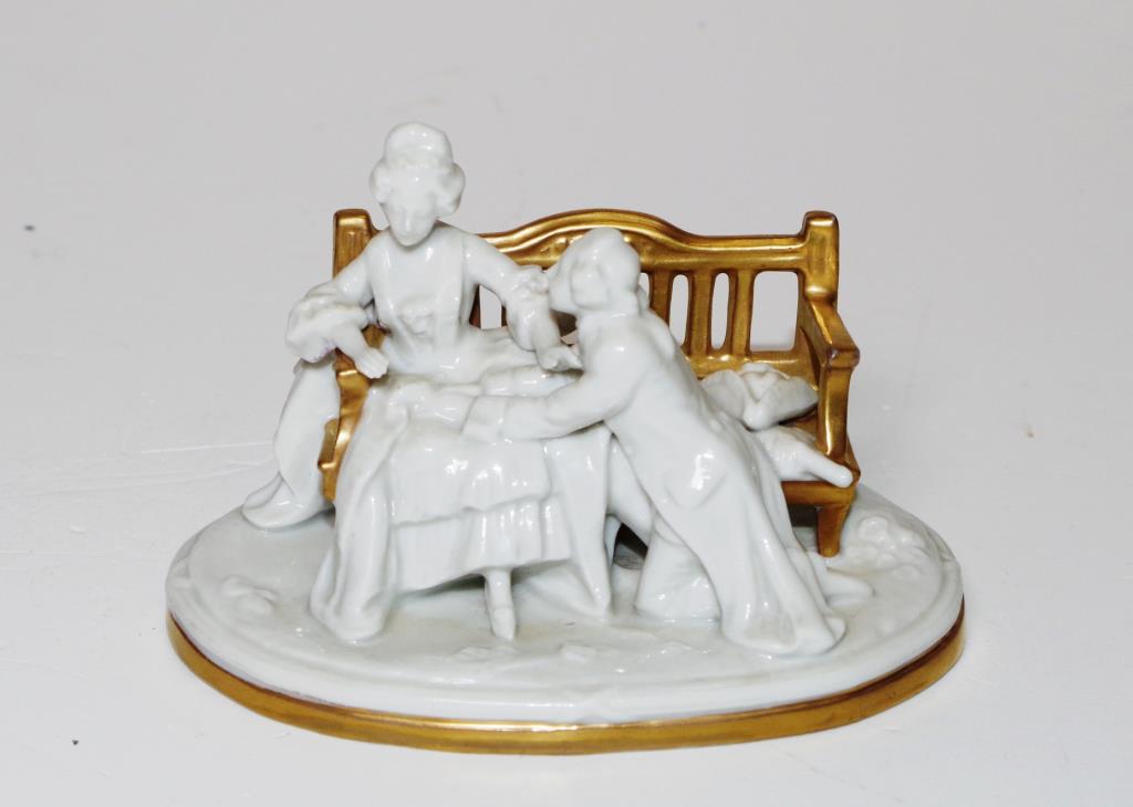 Vintage Sitzendorf porcelai Courting Couple figure