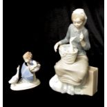 Nao figure of girl and goose