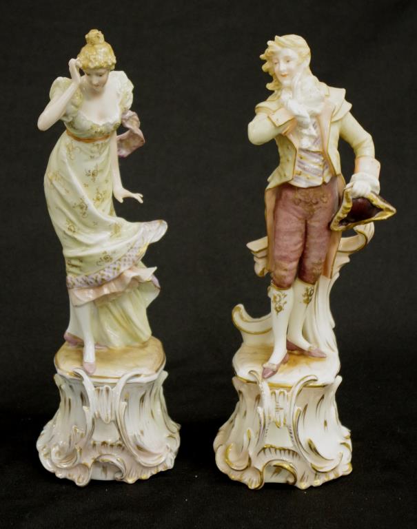 Pair of German standing ceramic figures