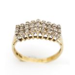 Diamond set 9ct yellow gold ring