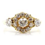 Antique old cut diamond and 18ct yellow gold ring