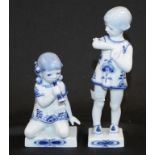 Two Royal Copenhagen "Blue lace" girl figurines
