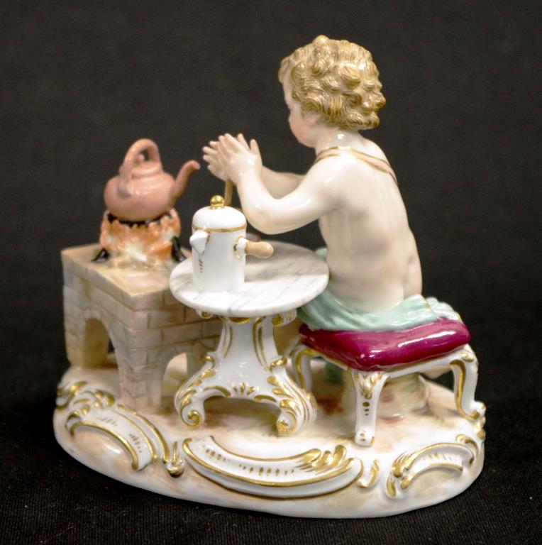 Antique Meissen porcelain figure group - Image 2 of 3
