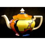 Rare Clarice Cliff Bizarre "sunray" teapot